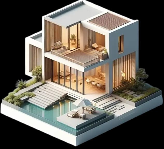 Modern architectural house visualization